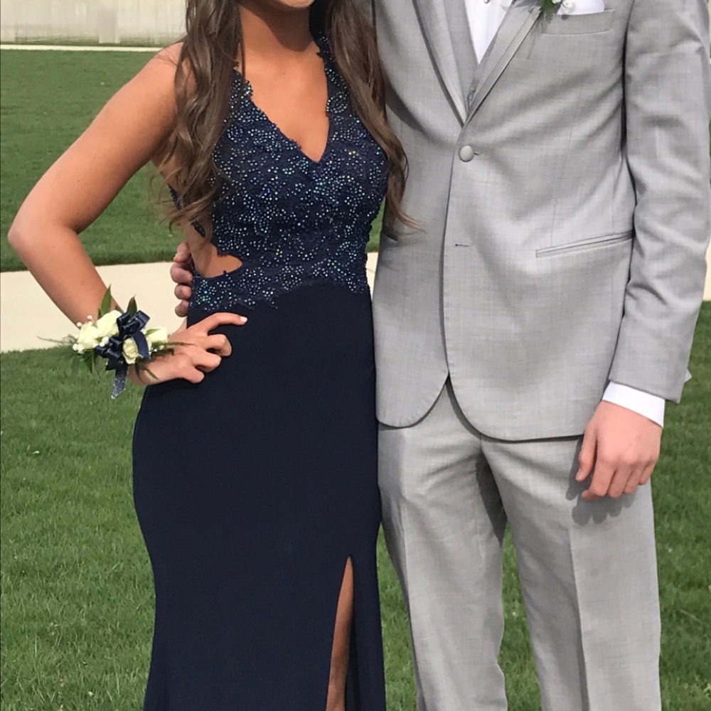 Navy blue vienna prom dress